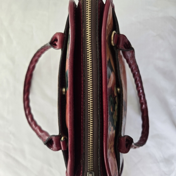 Patricia Nash Leather Floral Paris Small Satchel Bag - Picture 7 of 14